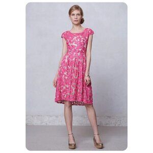 Anthropologie Yoana Baraschi Pink Jardim Lace Dress sz 6